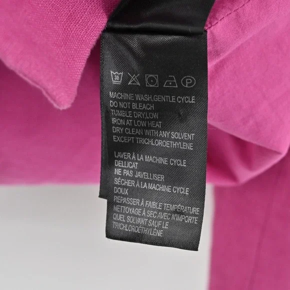 FARM RIO Womens Oversized Linen Blazer Size M Pink Single Breasted Shoulder Pads - Picture 9 of 13